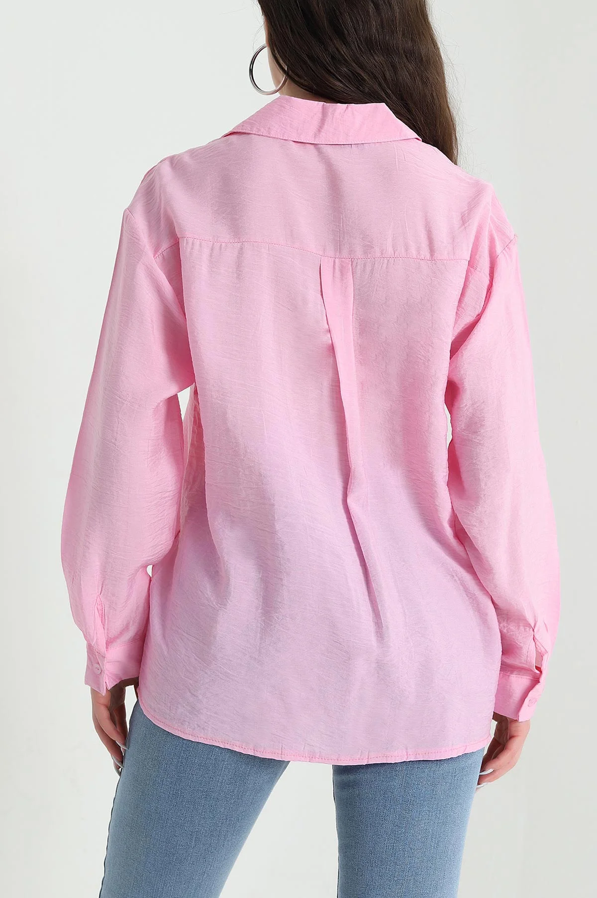 Pembe V Yaka Mango Kadın Gömlek 448782