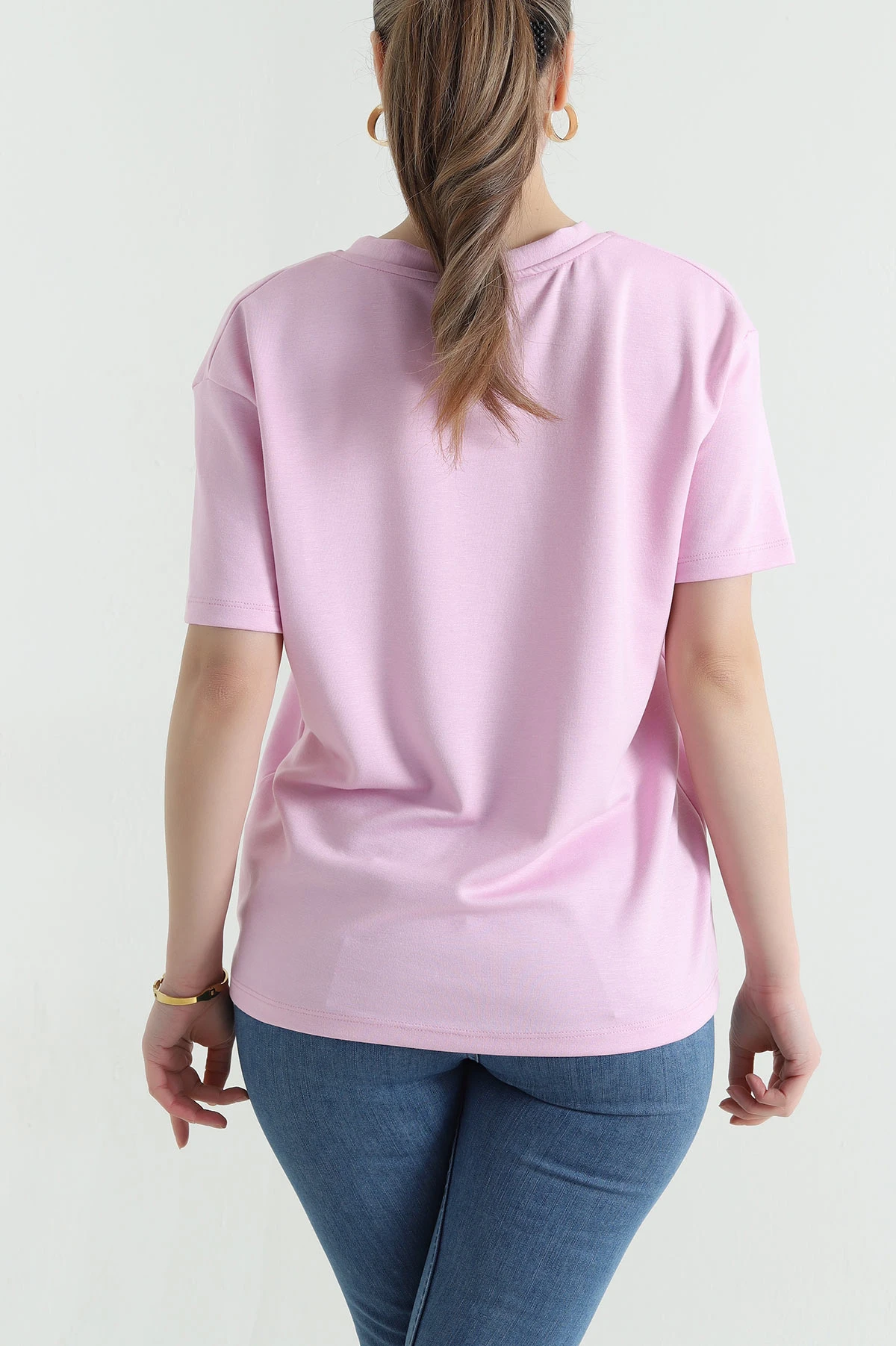 Pembe V Yaka Oysho Kadın Üst 441440