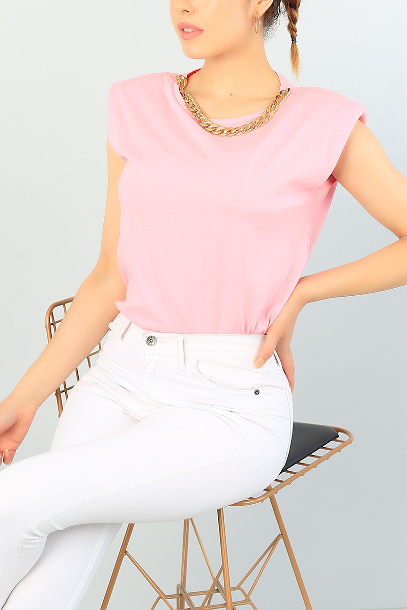 Pembe Vatkalı Kolye Tasarım 68795