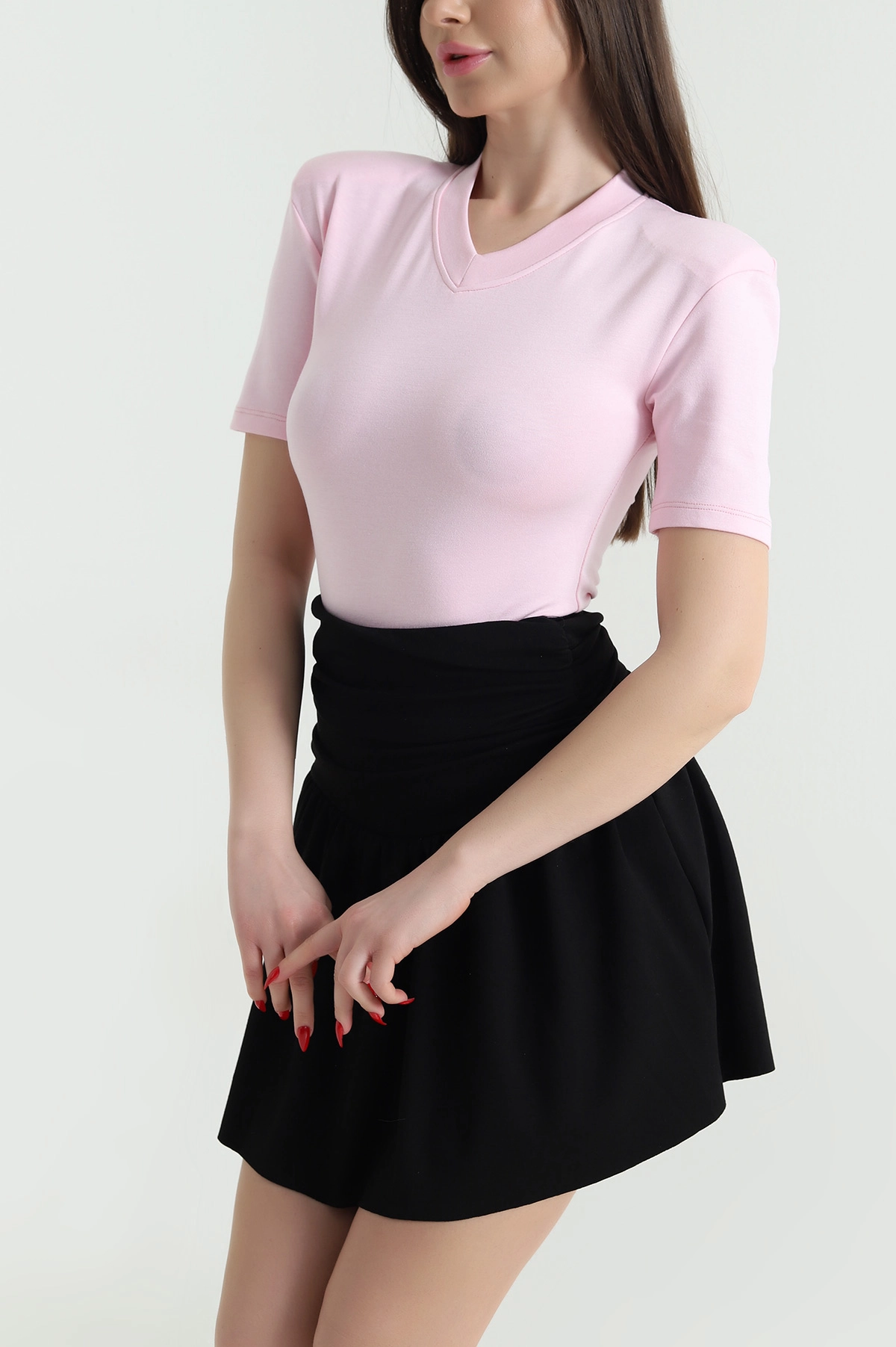 Pembe Vatkalı Oysho Kadın Zıbın Bluz 439835