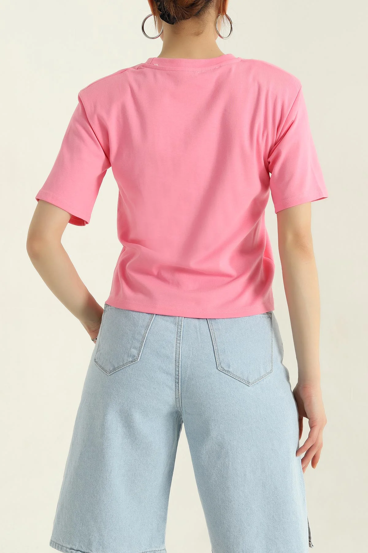 Pembe Vatkalı Süprem Kadın Tişört 364852