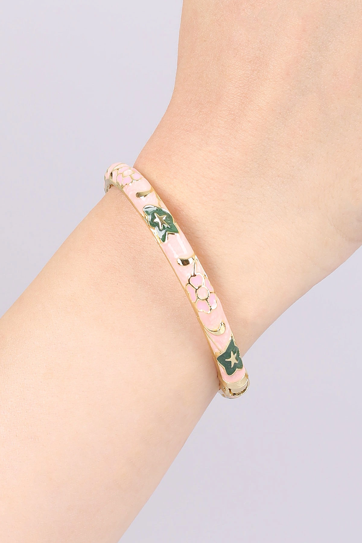 Pembe Vintage Mineli  Kelepçe Bilezik 469104
