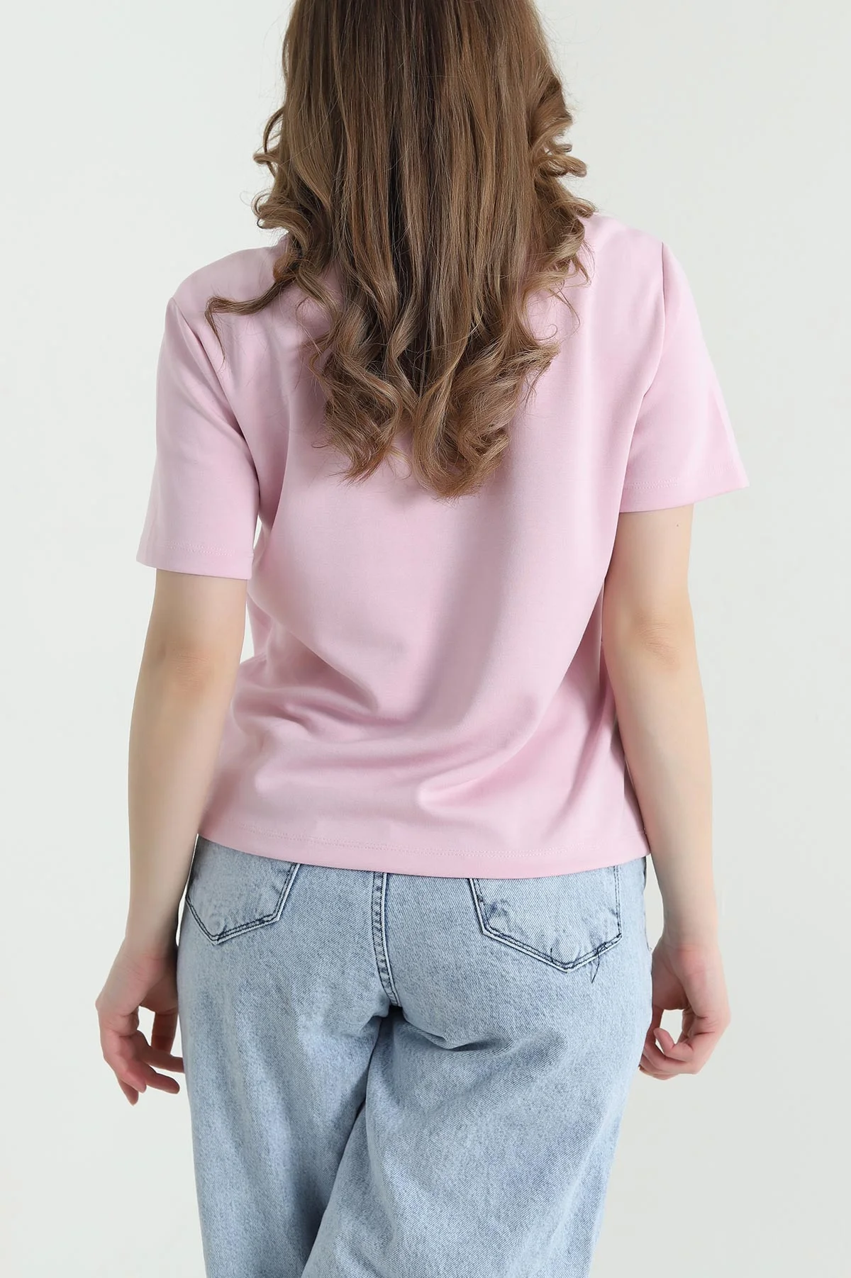 Pembe Yakası Taşlı Oysho Kadın Bluz 441260