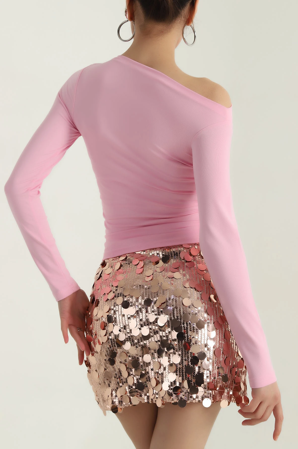 Pembe Yanı Büzgülü Sandy Kadın Bluz 387590