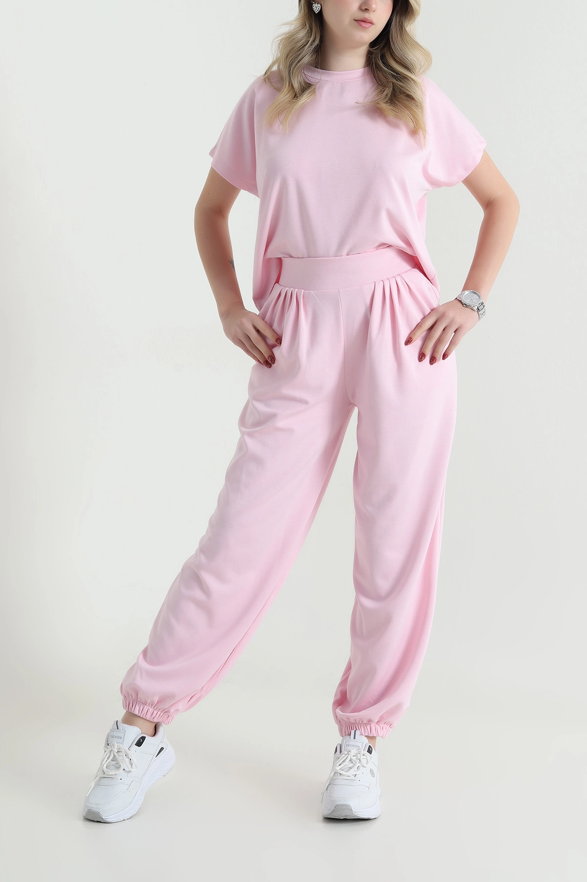 Pembe Yarasa Kol Şalvarlı Oysho Kadın İkili Takım 464790