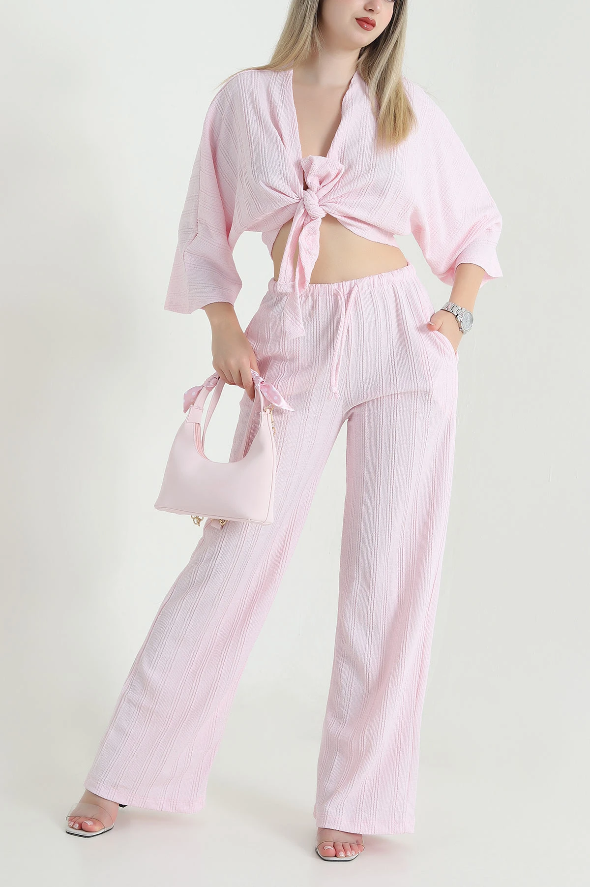 Pembe Yeni Sezon Gofre Kadın İkili Takım 469423