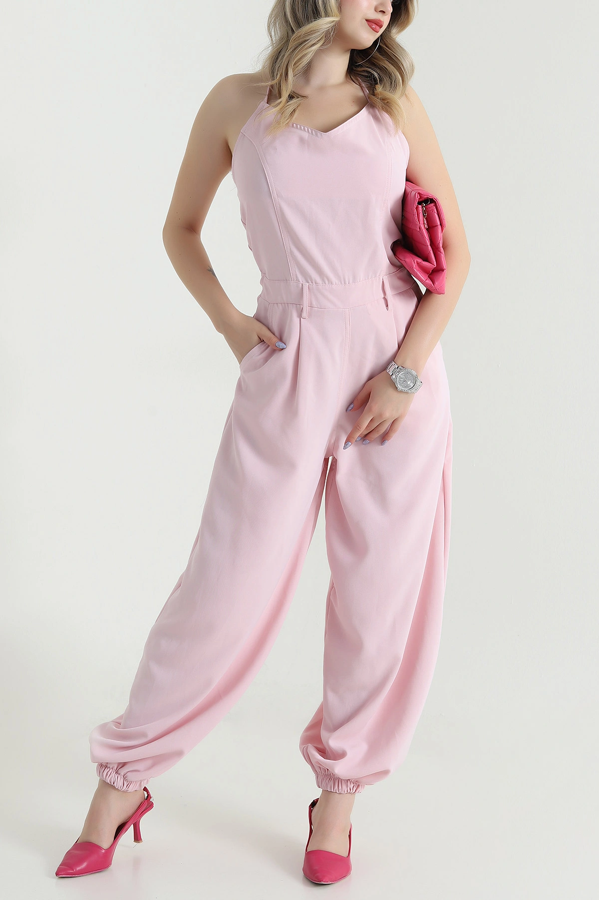 Pembe Yeni Sezon Kadın Tulum 475141