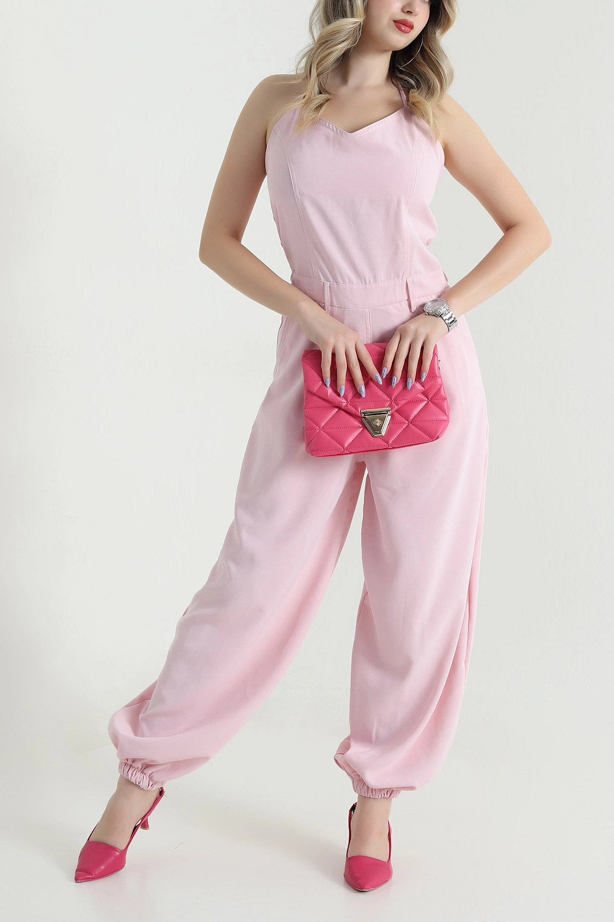 Pembe Yeni Sezon Kadın Tulum 475141