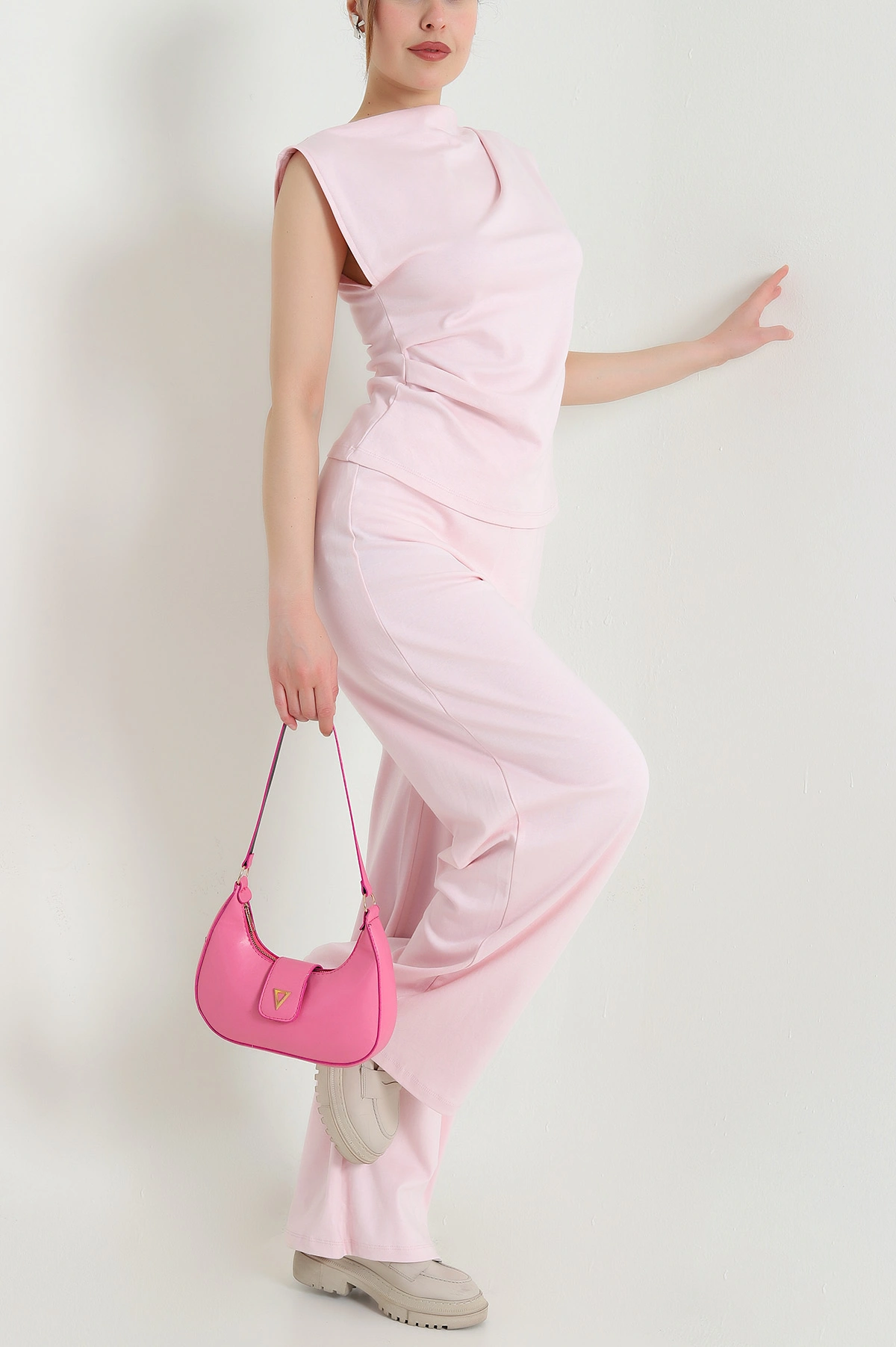 Pembe Yeni Sezon Pantolon Bluz Kadın İkili Takım 451017