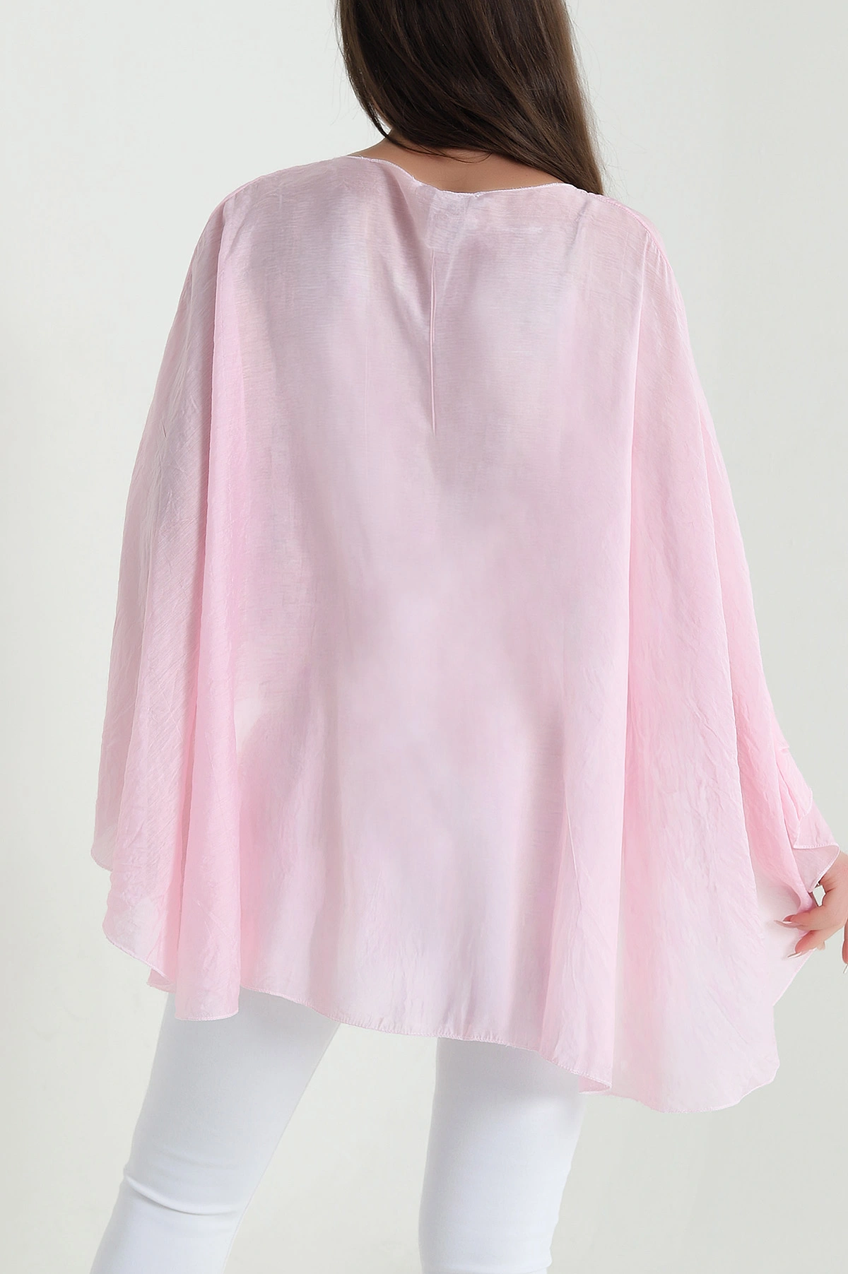 Pembe Yeni Sezon Tensel Kadın Panço Bluz 460250