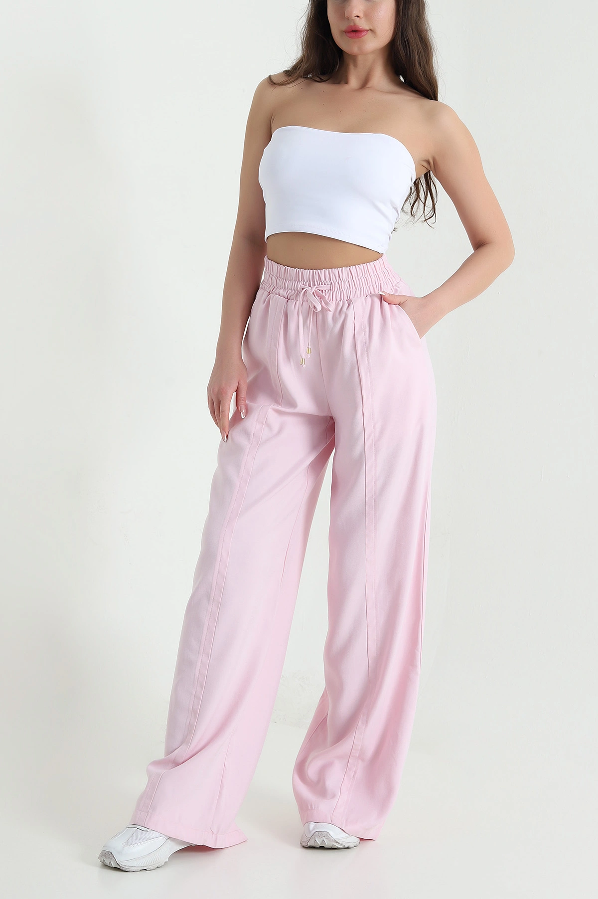 Pembe Yeni Sezon Tensel Kadın Pantolon 457850