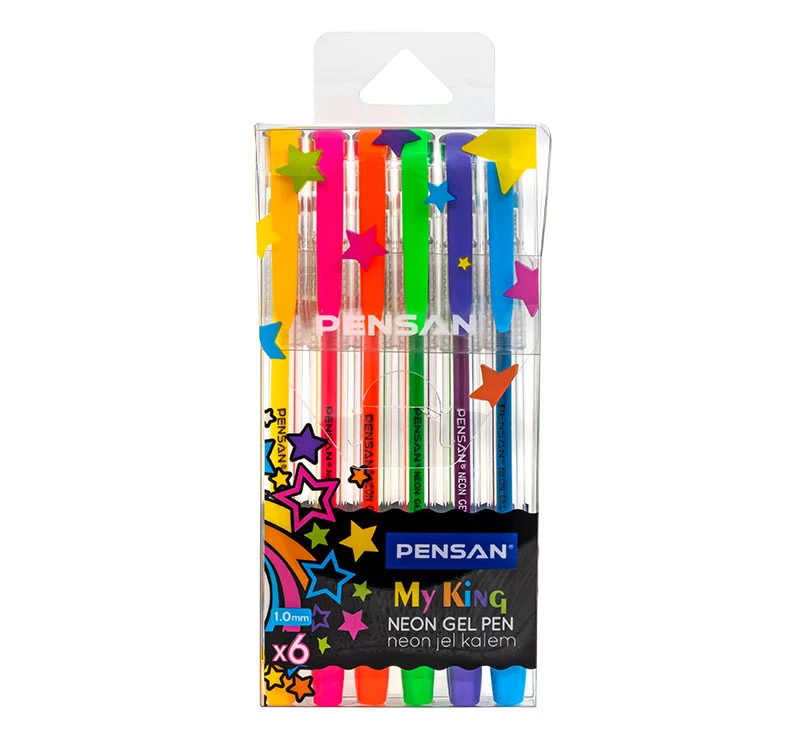 Pensan 6 Renk Neon Jel Kalem 271660