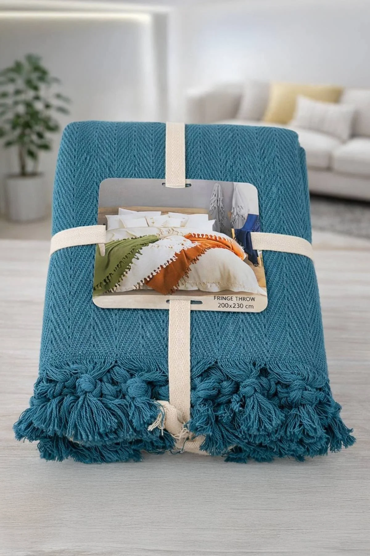 Petrol 200x230 Cm Bella Home Çift Kişilik Natural Tek Pike 434768