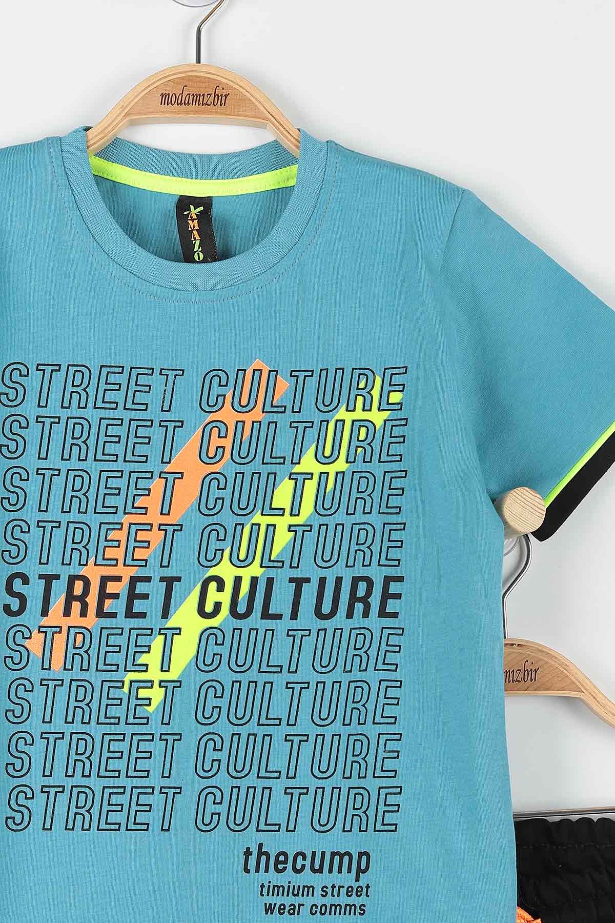 Petrol (9-12 Yaş) Street Culture Baskılı Cep Detaylı Erkek Çocuk Takım 177428