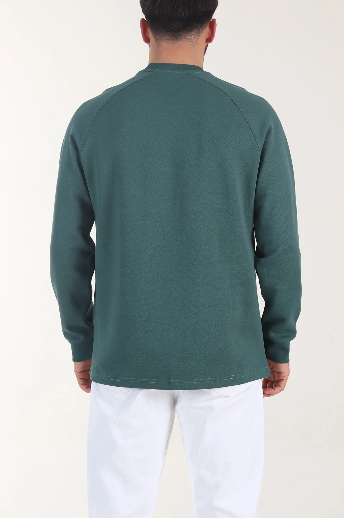 Petrol Bisiklet Yaka Erkek Sweatshirt 406593