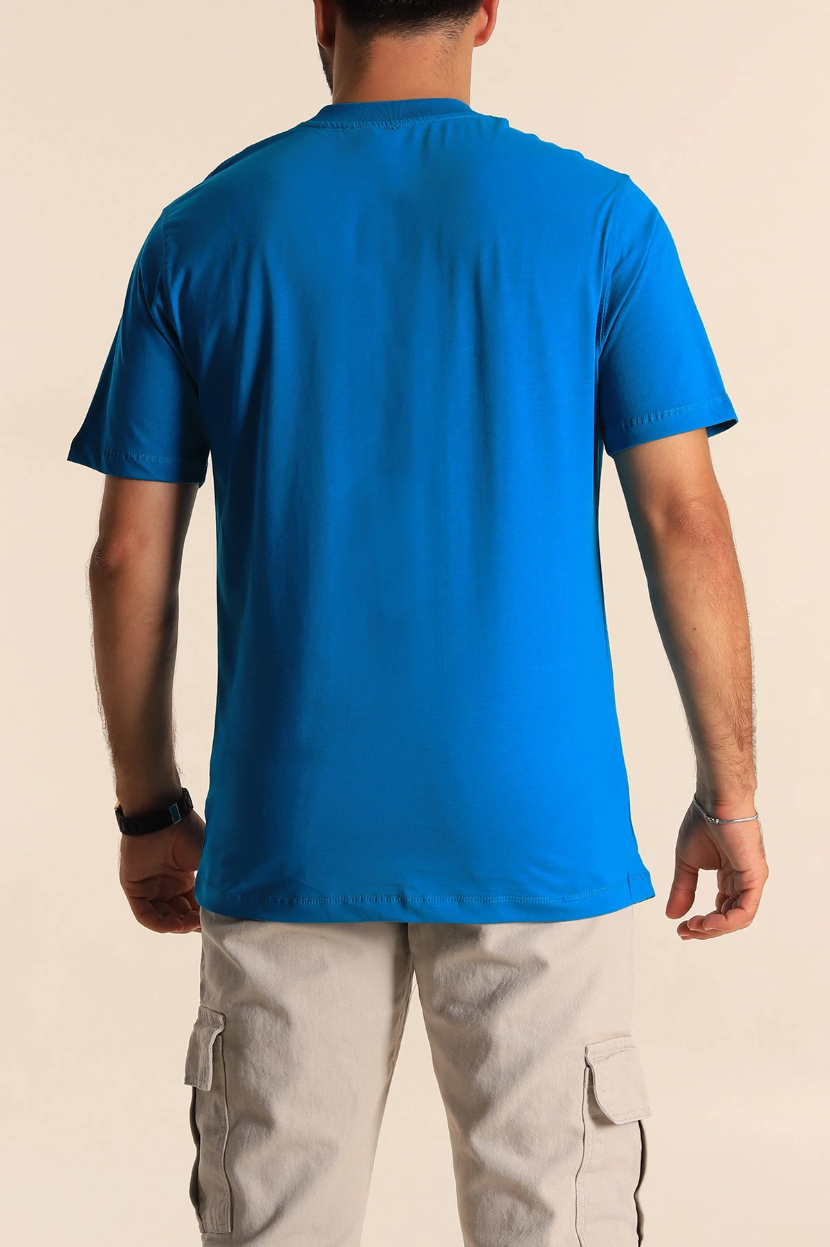 Petrol Mavisi Relaxed Fit Basic Erkek Tişört 279907
