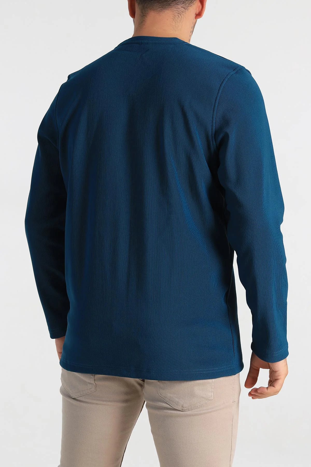 Petrol Regular Fit Yazı Detay Erkek Sweatshirt 305883