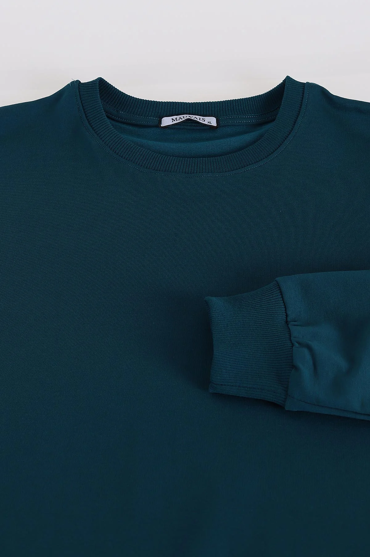 Petrol Relaxed Fit İki İp Şardonsuz Basic Erkek Sweatshirt 398127
