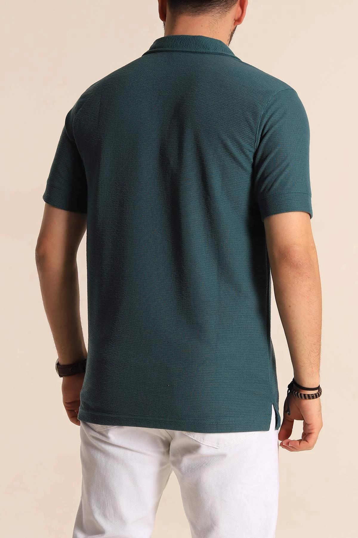 Petrol Slim Fit Polo Yaka Erkek Tişört 262906