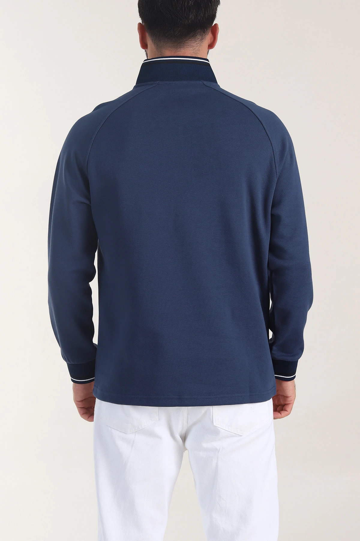 Petrol Yarım Fermuarlı Dik Yaka Erkek Sweatshirt 406951