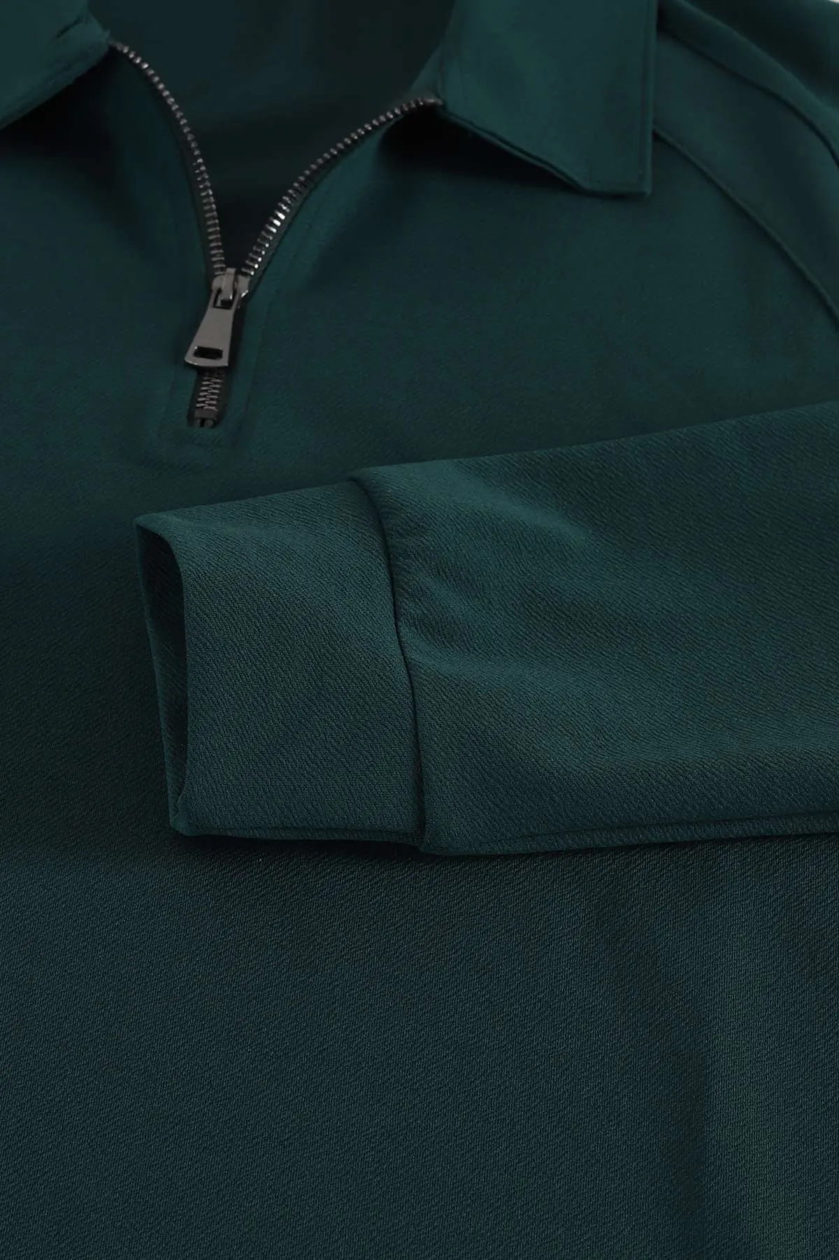Petrol Yarım Fermuarlı Polo Yaka Erkek Sweatshirt 397127