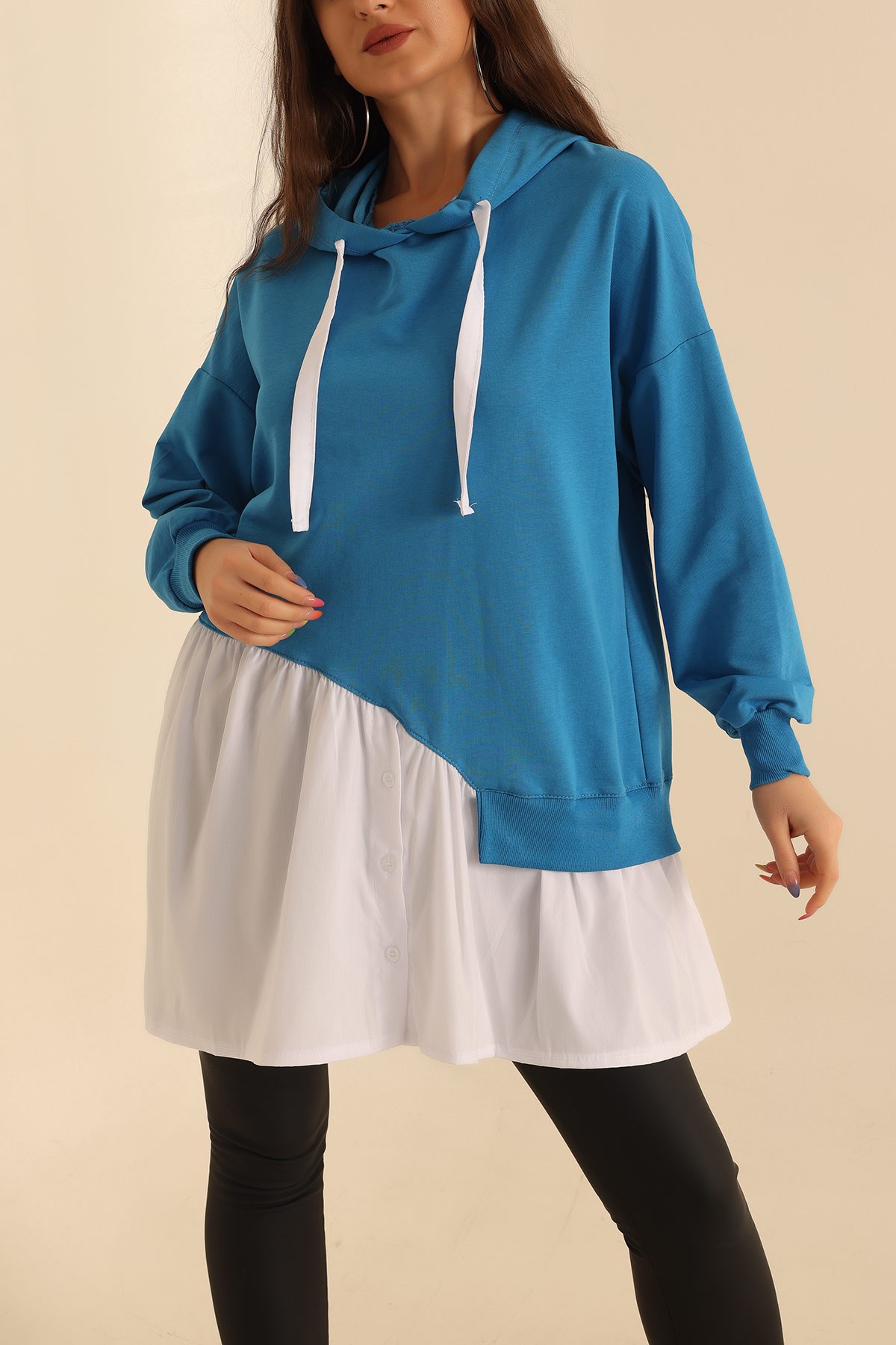 Poplin Garnili İki İp Sweat Tunik 207855