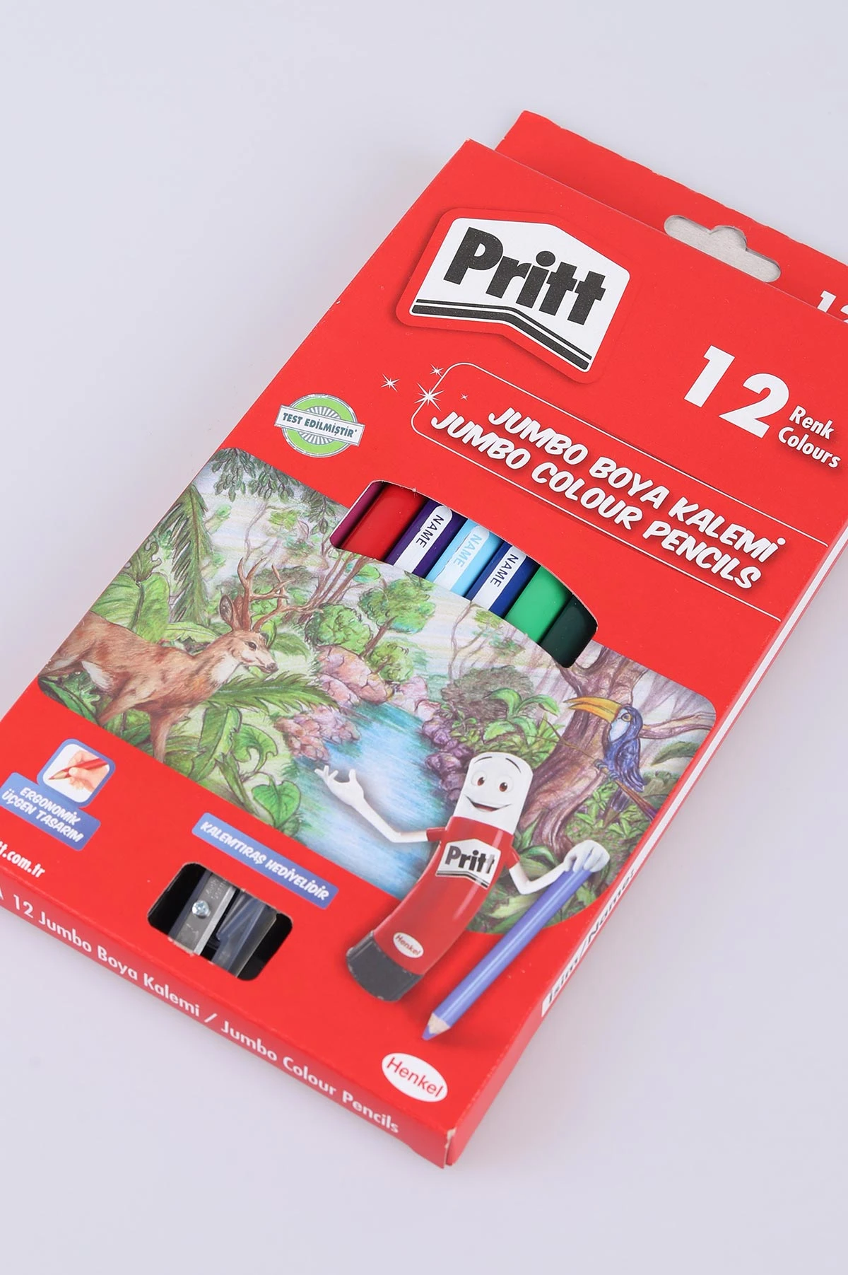 Pritt  12 Renk Jumbo Üçgen Kuru Boya Kalemi Seti 466727