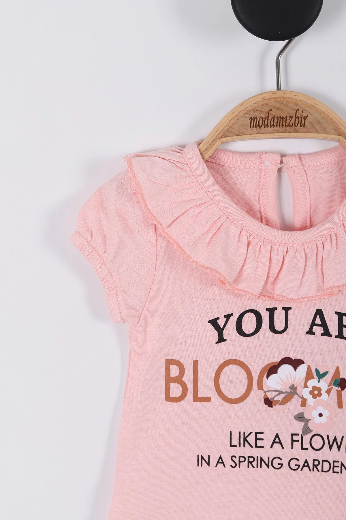Pudra (0-12 Ay) You Are  Baskılı Kız Bebek Tulum 263883