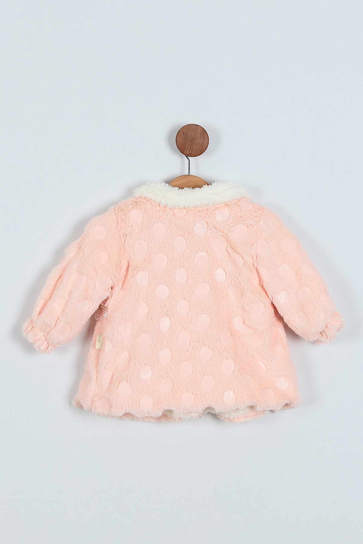 Pudra (1-3 Yaş) Düğmeli Kürklü Kız Bebe Mont 223317