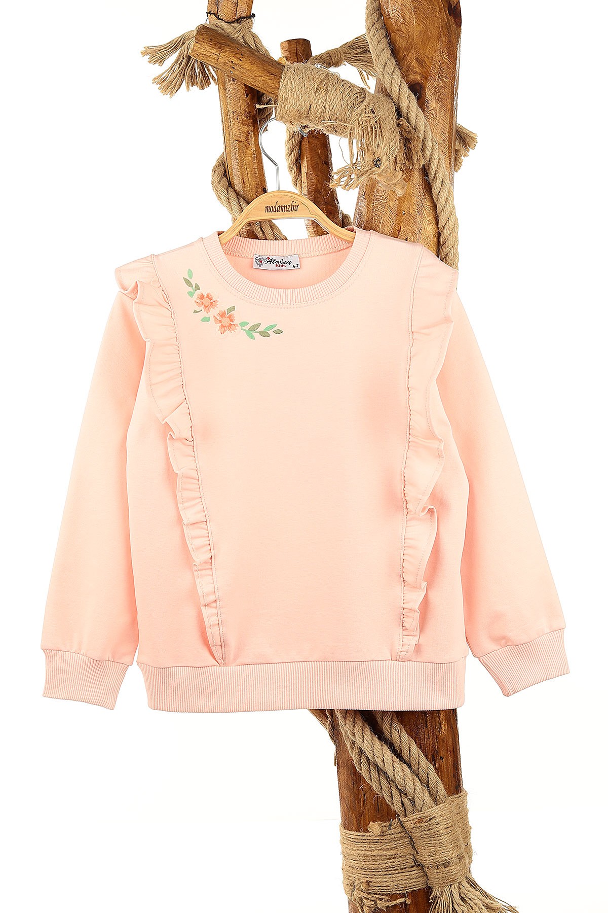 Pudra (1-4 Yaş) Flower Papatya Baskılı Kız Bebe Sweat 155247