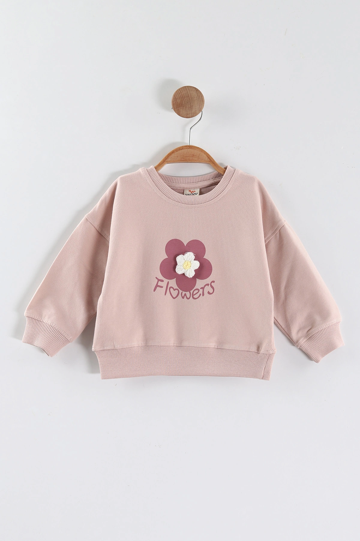 Pudra (1-4 Yaş)Çiçek Motifli Kız Çocuk Sweatshirt 432887