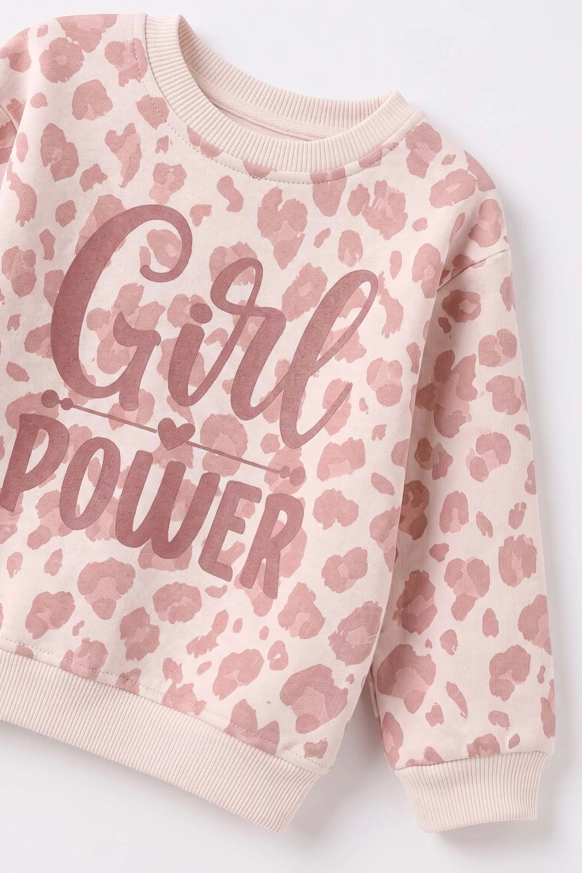 Pudra (1-5 Yaş) Girl Power Baskılı Alt Çimalı İçi Şardonlu Kız Çocuk Kışlık Takım 493960