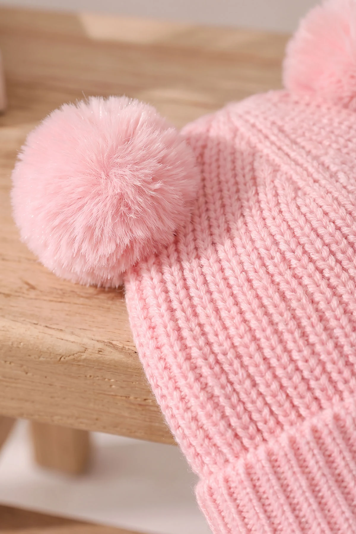Pudra (1-5 Yaş) Ponponlu Kız  Çocuk Atkı Bere Takım 475064