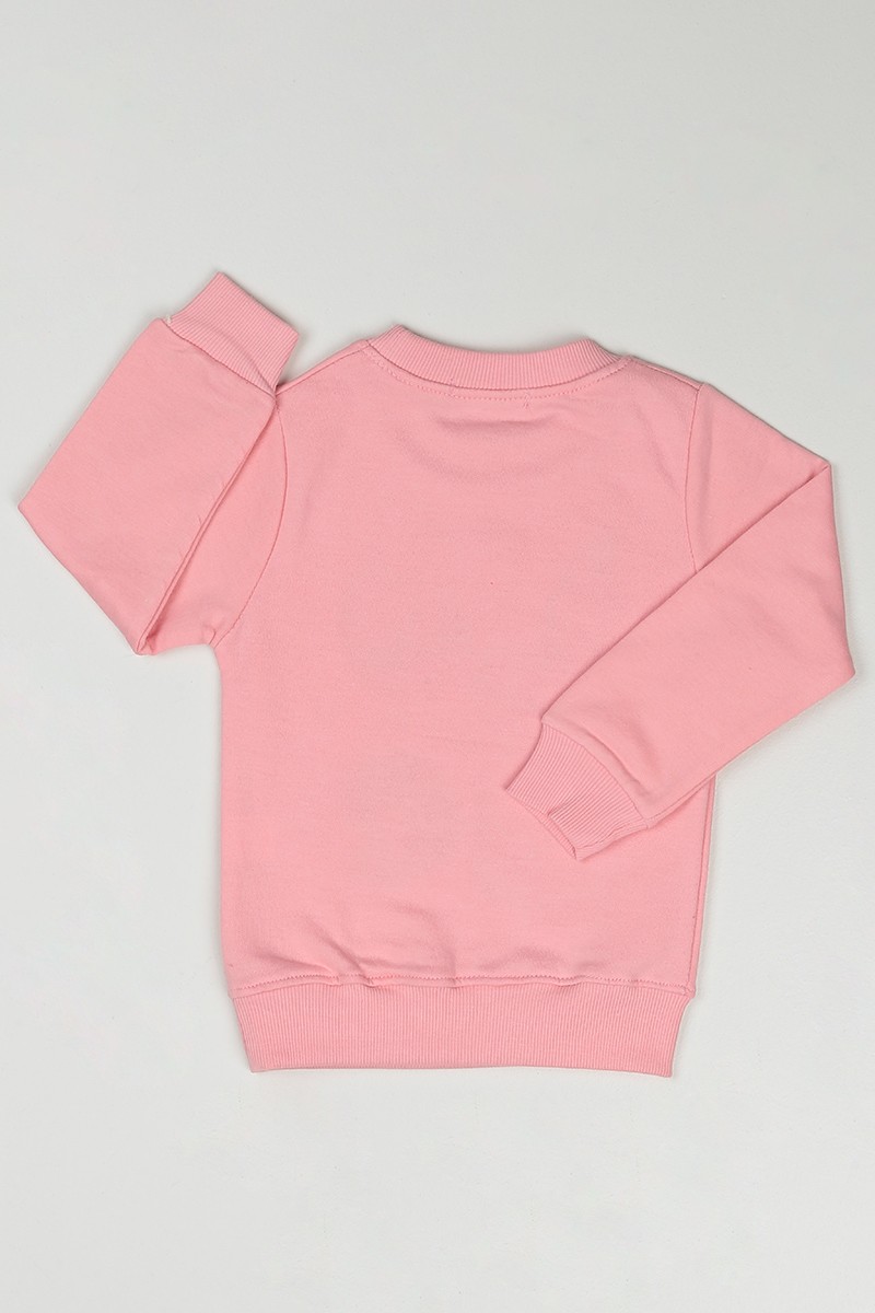 Pudra (1-8 Yaş) Love Baskılı Kız Çocuk Sweatshirt 89627