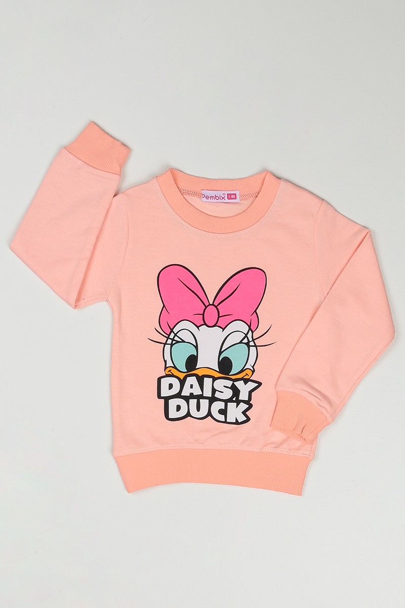 Pudra (1-8 Yaş) Şirin Daisy Duck Baskılı Kız Çocuk Sweatshirt 89623