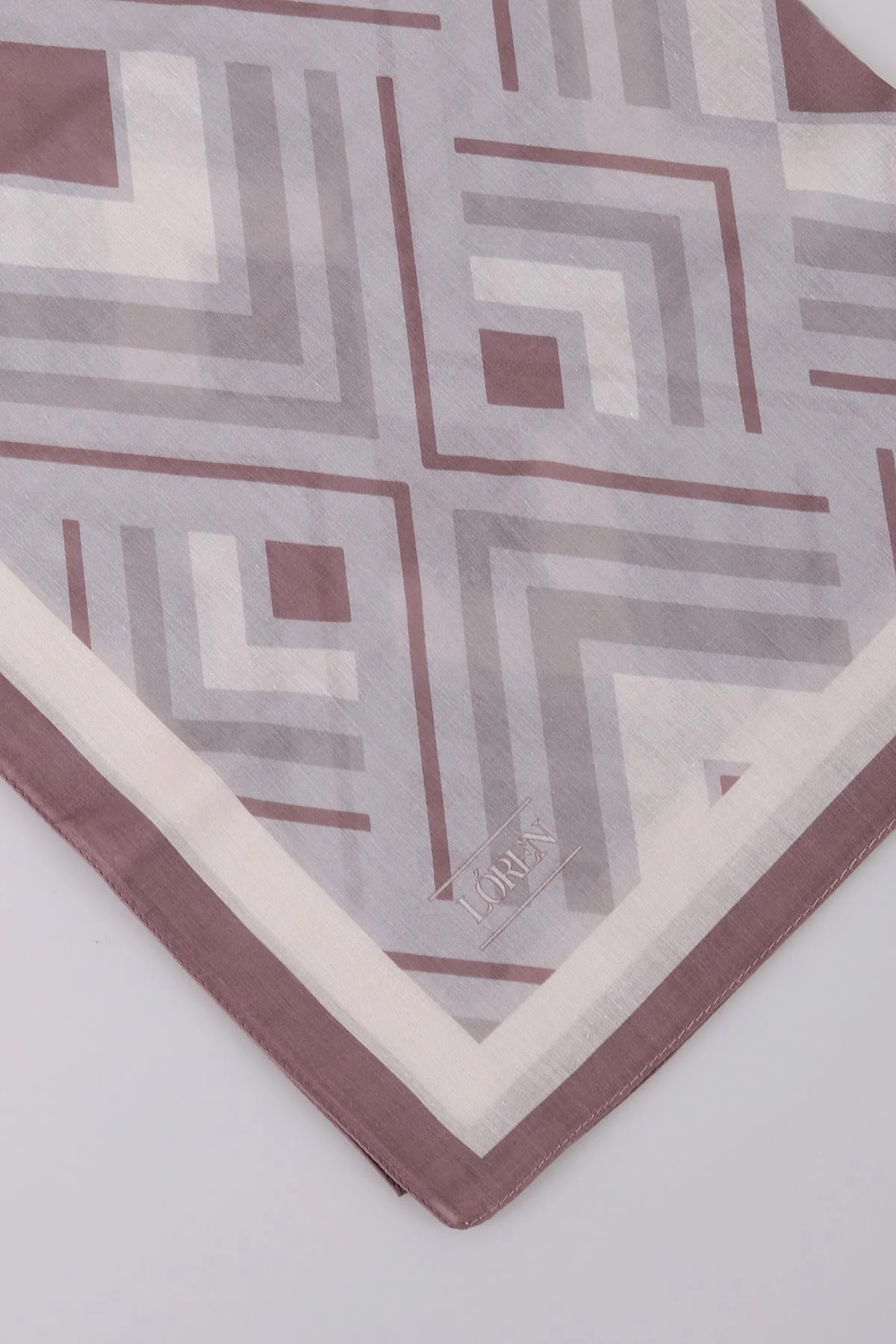 Pudra 180X70 cm Dijital Baskı Desenli Pamuk Şal Marlow 332760