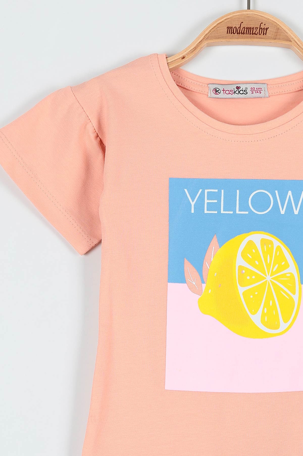 Pudra (2-5 Yaş) Yellow Limon Baskılı Taytlı Kız Çocuk Takım 190939
