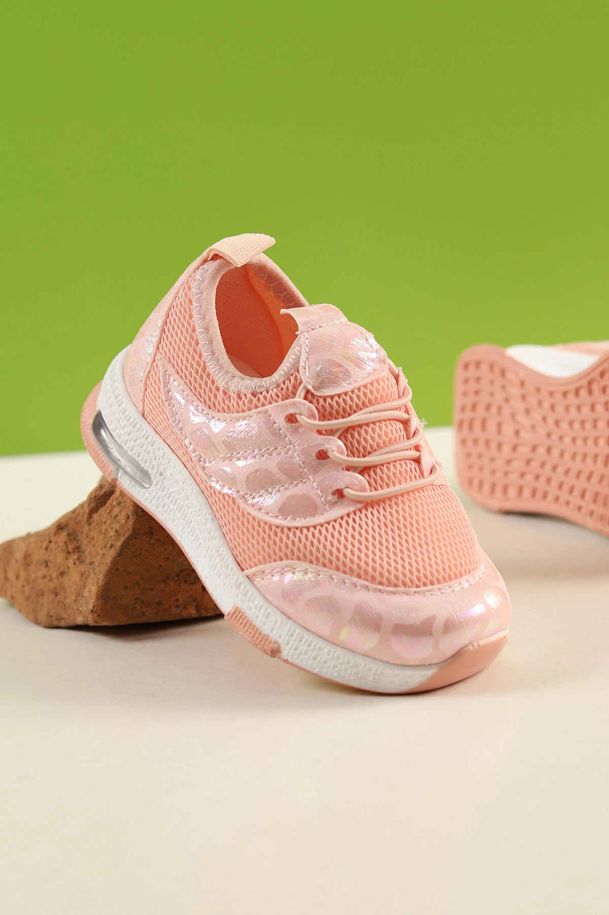 Pudra (22-25 Bebe) Işıklı Desenli Bebe Spor Ayakkabı 257595