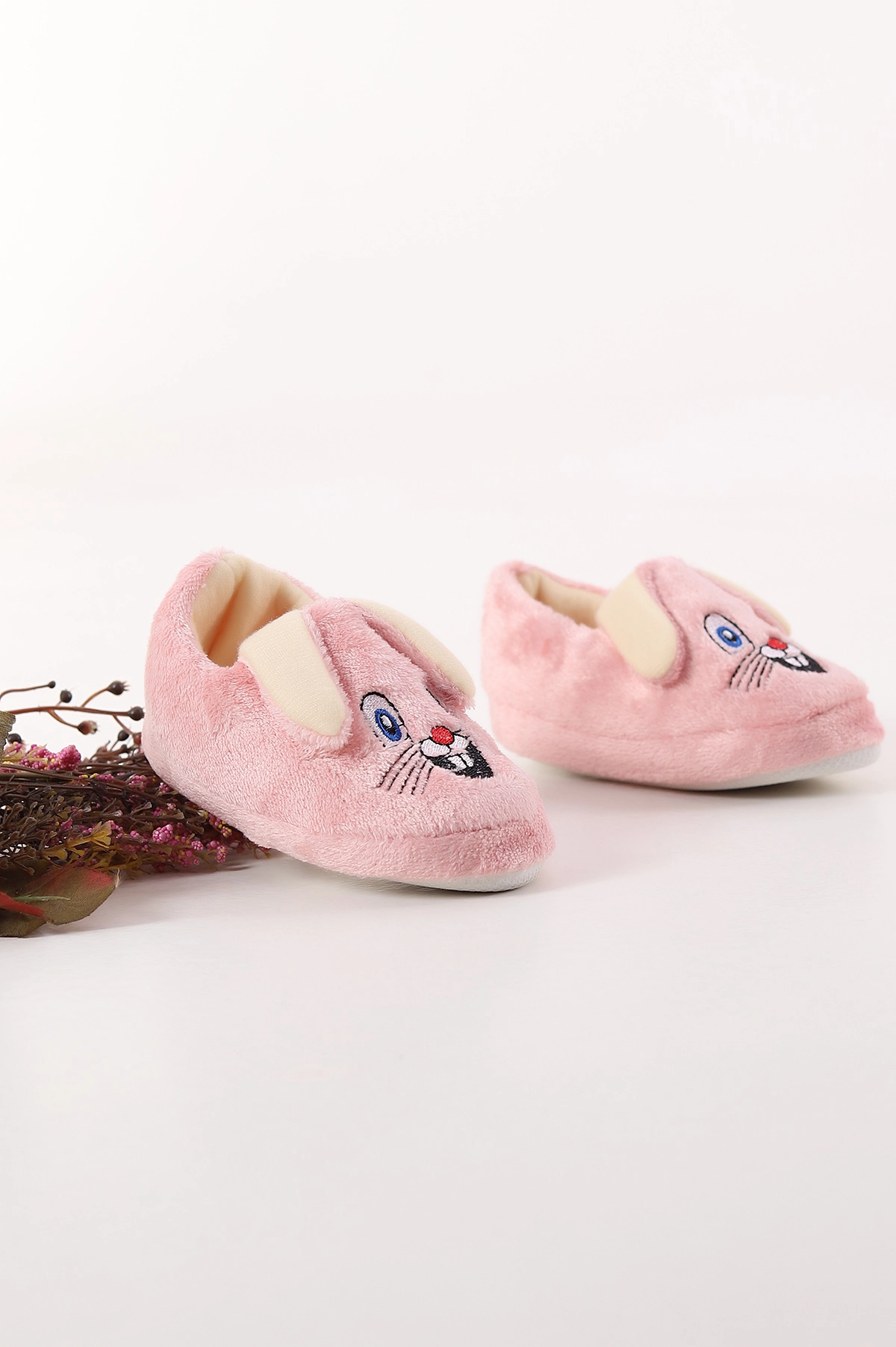 Pudra ( 25 - 30 ) Peluş Figürlü Kız Çocuk Panduf 409536