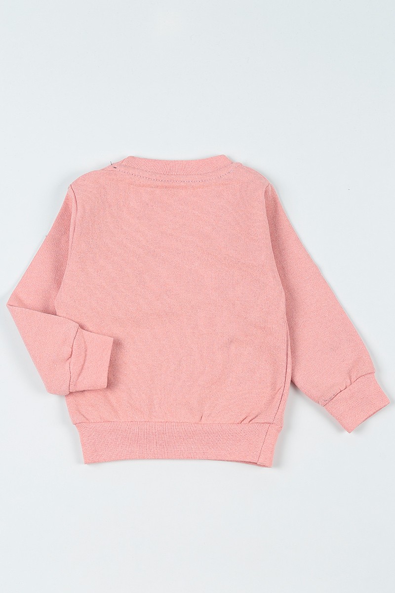 Pudra (3-12 Yaş) Beautiful Baskılı Kız Çocuk Sweatshirt 92670