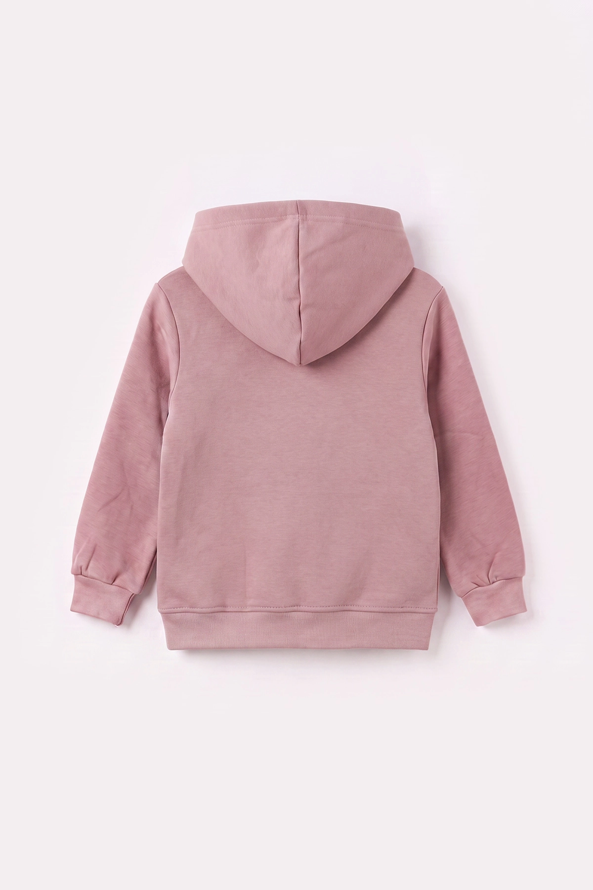 Pudra (3-12 Yaş) Noktalı Baskılı Kapüşonlu 3 İp Şardonlu Kız Çocuk Sweatshirt 483900