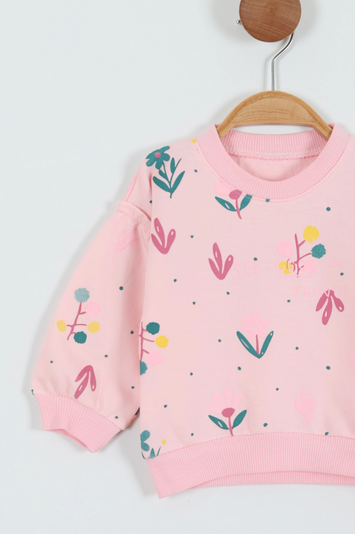 Pudra (3-18 Ay) Çiçek Baskılı Kız Bebe Takım 288782