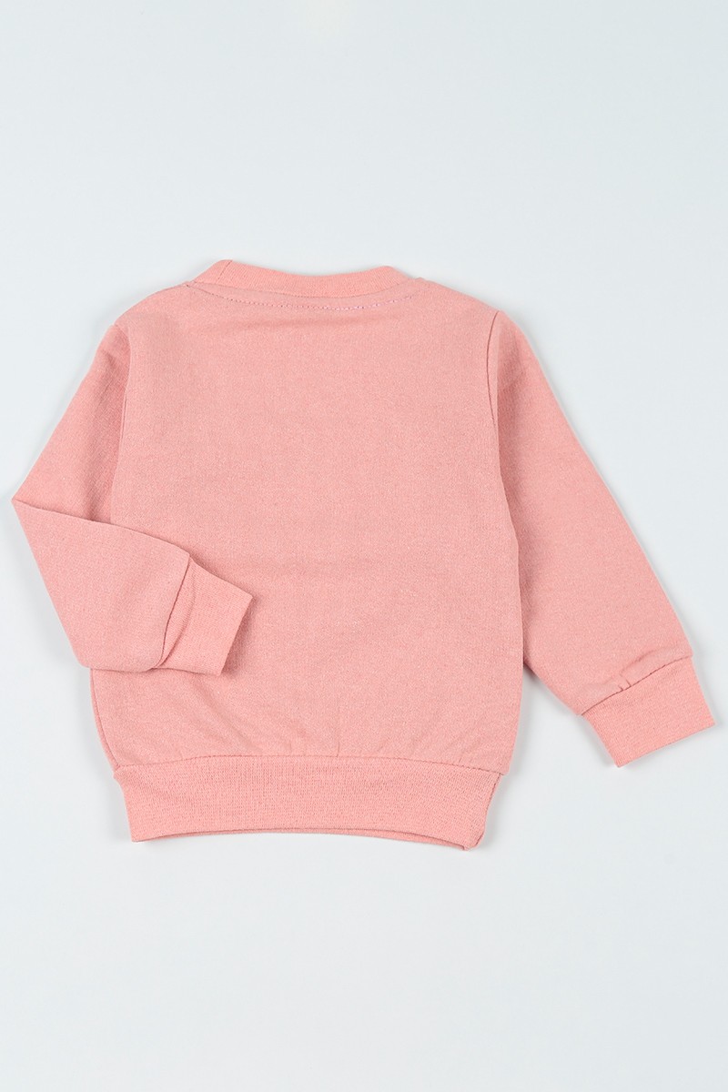 Pudra (3-7 Yaş) Love Baskılı Kız Çocuk Sweatshirt 92591