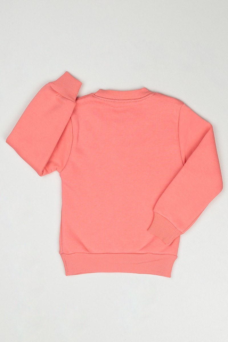 Pudra (3-7 Yaş) Trend Baskılı Kız Çocuk Sweatshirt 90316