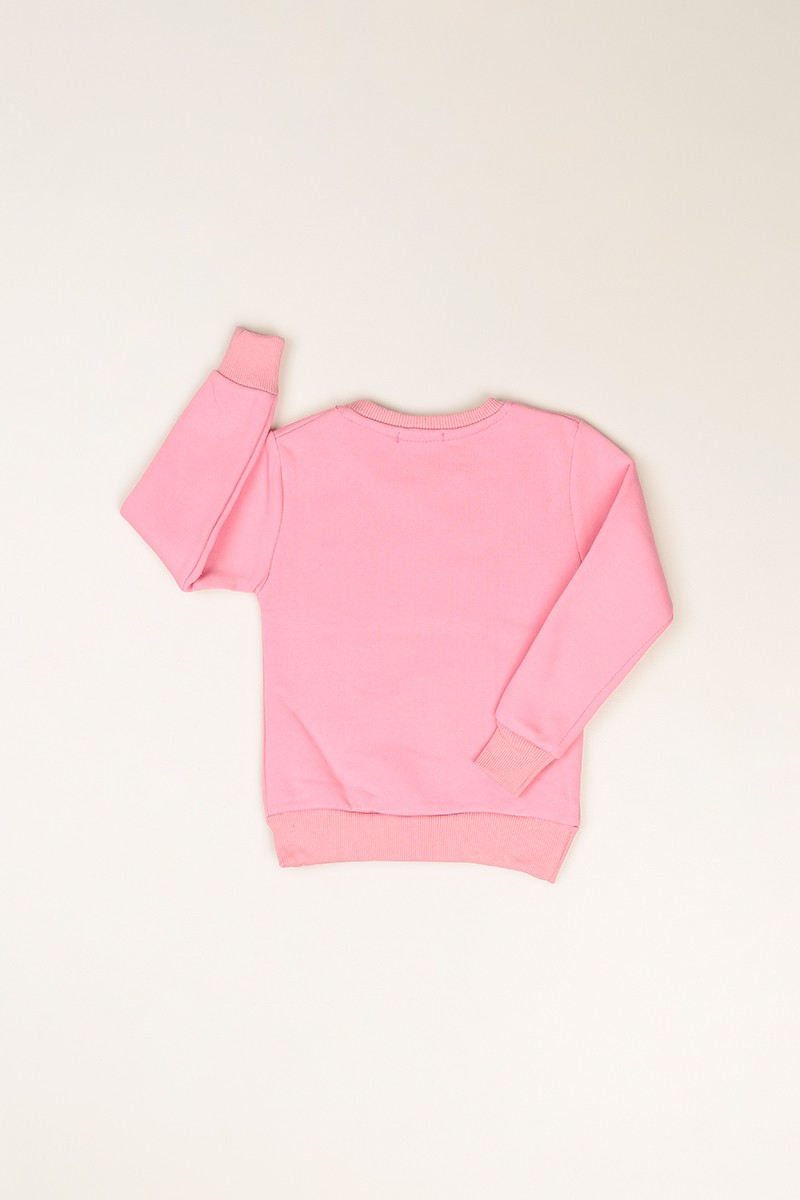 Pudra (3-7Yaş)Şardonlu Baskılı Kız Çocuk Sweat 82206