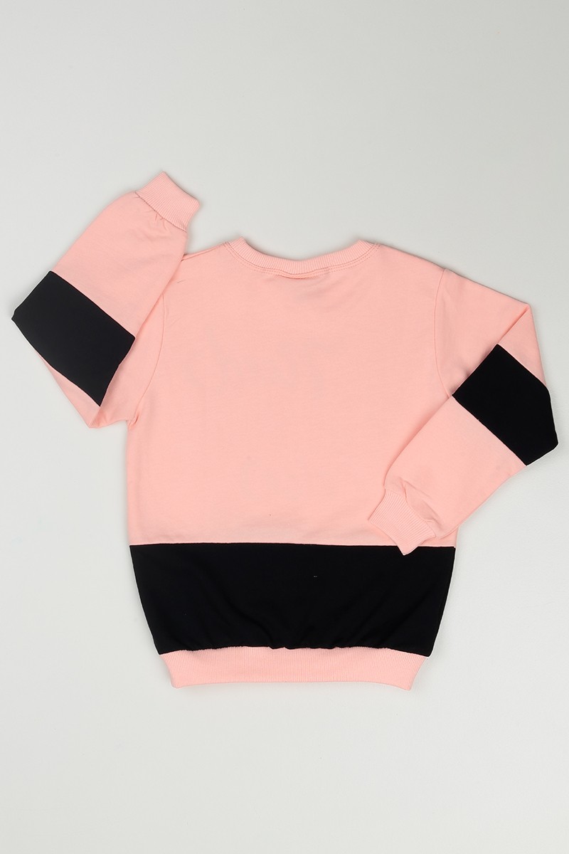 Pudra (4-8 Yaş) Nothing Baskılı Kız Çocuk Sweatshirt 85556
