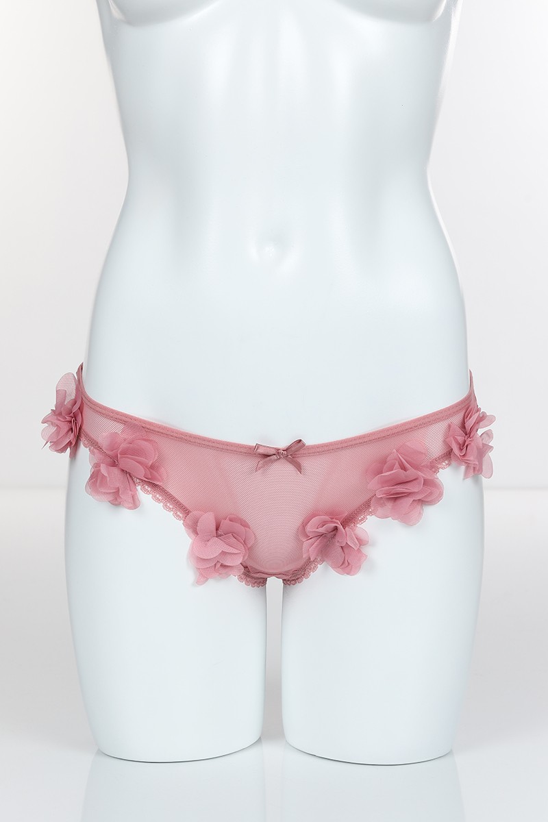 Pudra 4064 Komple Tül Paçalar Çiçekli Tanga 101764
