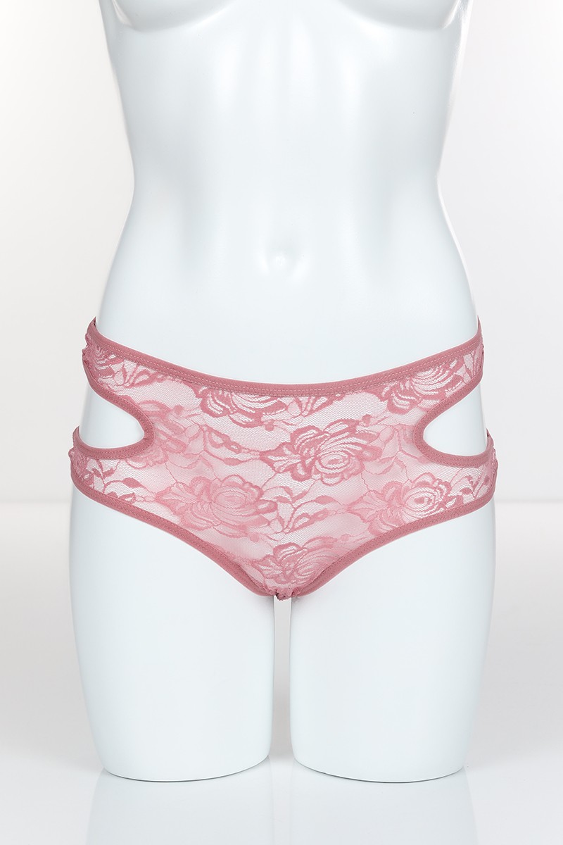 Pudra 4145 Bikini Komple Lez Dantel Yanları Kavisli Külot 101819
