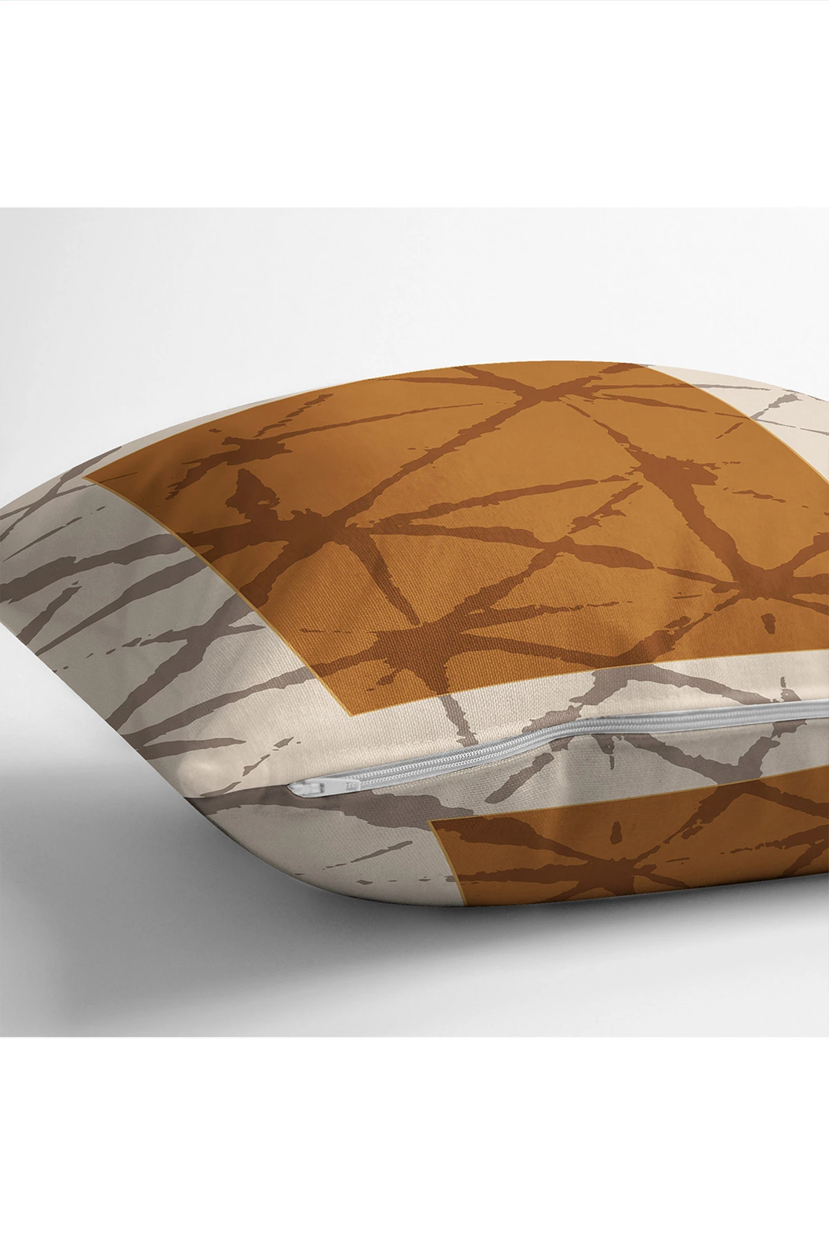 Bej 43x43 Dijital Baskılı Fermuarlı Modern Kırlent Kılıfı 272389