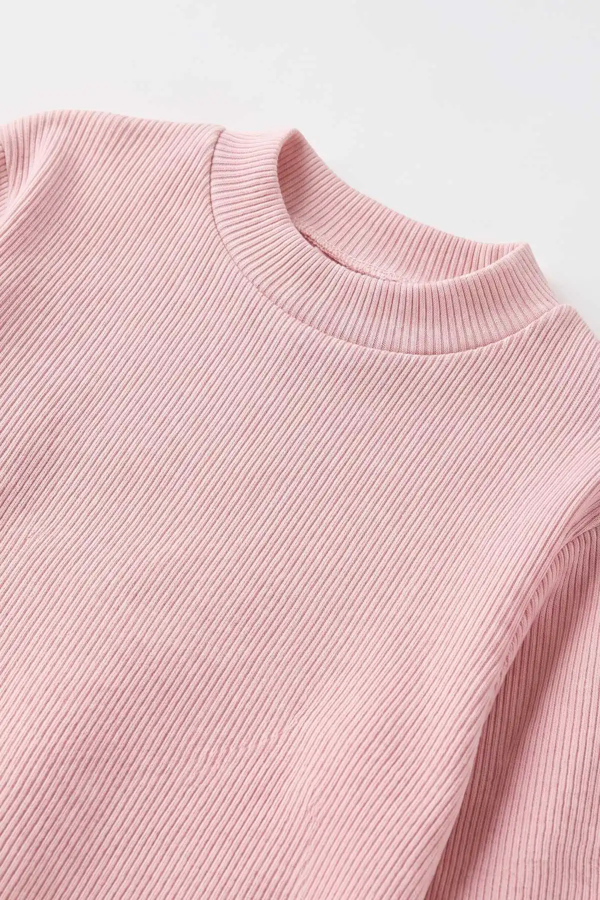 Pudra (5-12 Yaş) Yarım Balıkçı Yaka Kaşkorse Kız Çocuk Body Sweatshirt 493042